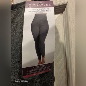 Curveez Curvy Shaping Hi-Waist Leggings - Gray